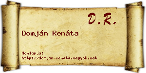 Domján Renáta névjegykártya